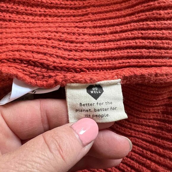 Madewell Fairbanks Cotton Wool Blend Knit Orange Sweater Womens XS Pull On Crew - Picture 7 of 9